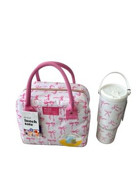 NWT Fit & Fresh Pink Coquette Bow Lunch Bag & Tumbler Set 🎀